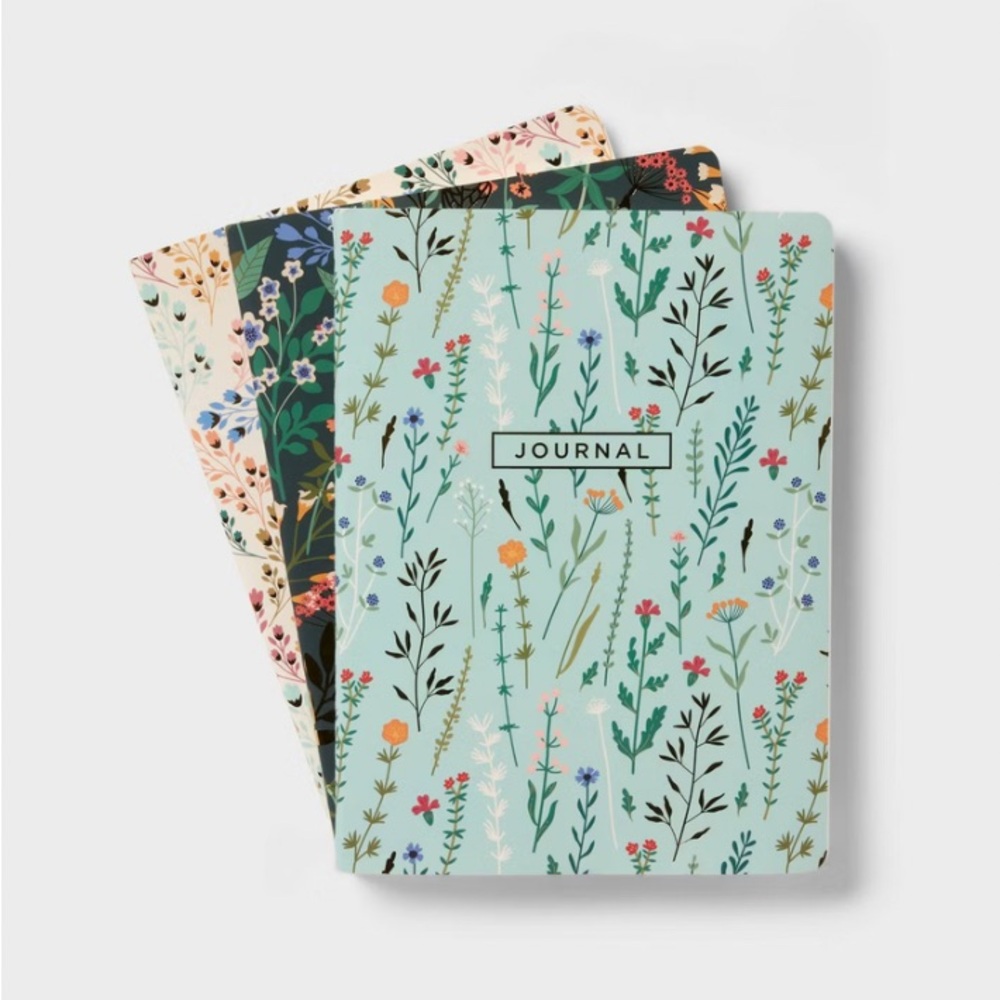 Up & Up 3pk Florals 6"x8" Journal Set - 60 Sheets Each NEW